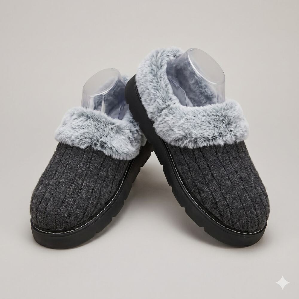 BOBS Skechers Womens 7.5‎ Minimalist Leisure Staple Sweater Knit Clog Slippers